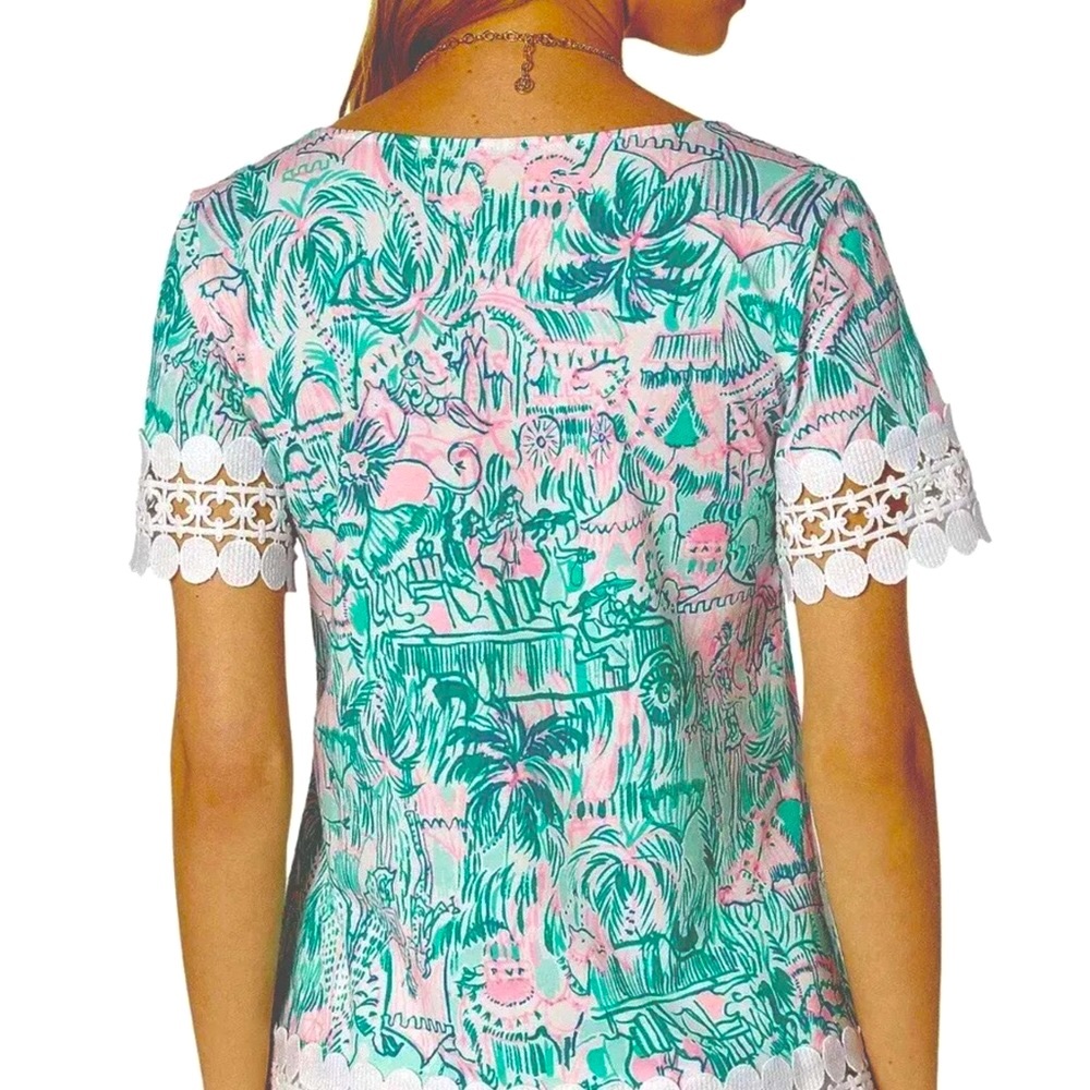 Lilly Pulitzer NWT Hayes Top Colorful Camelflage $68 Size XS - Picture 5 of 7